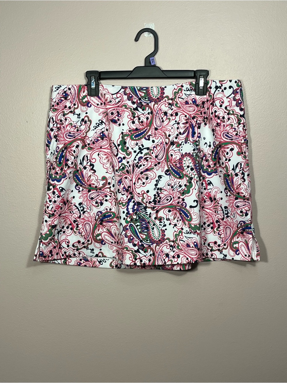 Lady Hagen White Golf Skort with Pink Paisley Print
